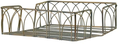Serviettenhalter Metall Gästehandtuch-Box Handtücher Papierservietten Esstisch Hotel, Empfang und Partys, H5,5/L18/B18 cm antique Messing