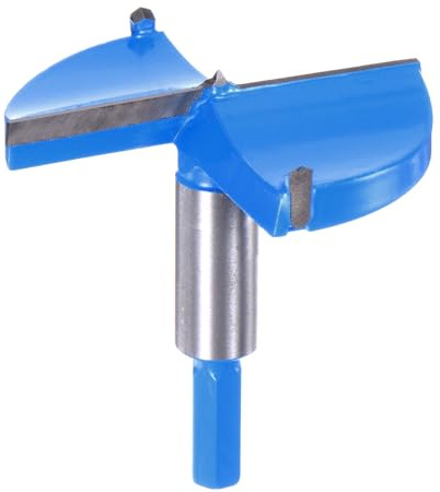 sourcing map Forstner - Punte da trapano da 85 mm, codolo esagonale da 3/8, in carburo Forstner, strumento per la lavorazione del legno, per forare il legno/cerniere di armadietti, blu