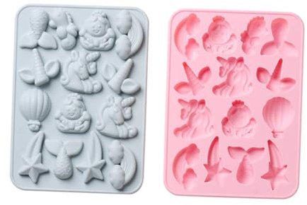 Mikinona 2 Stück Einhorn Meerjungfrau Schwanzform Silikonform Chic Kuchenform Backform