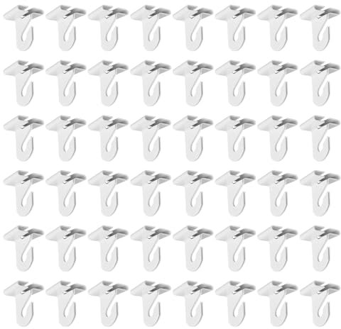 HARFINGTON 100 Pair Drop Ceiling Hooks 1 W Metal T-Bar Track Clip Suspended Drop Ceiling Tiles Ceiling Hooks for Hanging Plants & Decorations, White