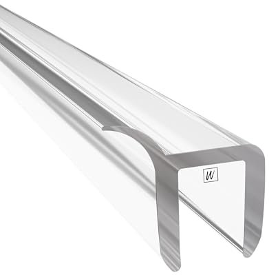 WAKA PRO-T Joint de douche et lèvre de douche de qualité supérieure - Aspect transparent - Pour portes de douche - Longueur : 2 000 mm