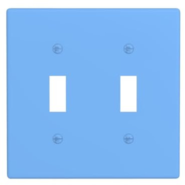 Placca di copertura per interruttore della luce a levetta, 2 piastre da parete di dimensioni standard 11,4 x 11,4 cm, azzurro, doppia piastra di copertura per interruttore della luce, decorativa