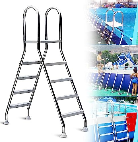 Heavy Duty 52 Above Ground Pool Ladder with ils Ideal for Travel Trailers Backyard Pools and Home Use