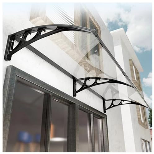 LYCDPYCD Tettoia per Porta E Finestra Tettoia con Staffa in Alluminio Tettoia per Porta D'ingresso Tettoia per Grondaia Tettoia per Porta D'ingresso in Giardino per Sole Pioggia Neve E(60 * 300cm)