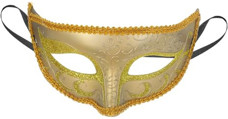 BESPORTBLE Masque de Fête en Abs Léger Motif Fleur en Dentelle Or, Accessoire Décoratif pour Bal Masqué et Soirées Costumées pour Femmes