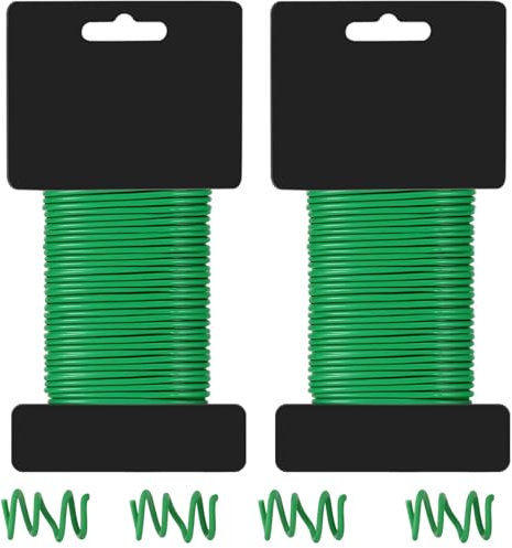 YUNYU Paquete de 2 cordel de jardín para plantas trepadoras – Alambre de PVC de 2,5 mm x 10 m y cuerda de jardín suave, soporte flexible reutilizable para árboles, vides, arbustos