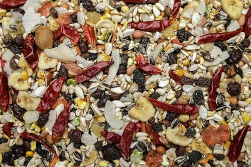 3kg Johnston & Jeff Low Sunflower Diet for African Greys – Premium Complete Parrot Food Mix with Fruits, Nuts & Vegetables-Sold Loose