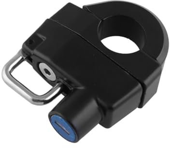 Ciieeo Candado para Casco de Motocicleta Portátil de Aleación de Zinc, Fácil de Instalar, Compatible Manillar de 25mm, Bloqueo Seguro para Accesorios de Moto