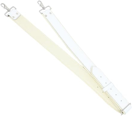 Milisten Verstellbarer Snare Drum Gurt mit Ergonomischem Schulterriemen Strapazierfähigem Rindsleder und Filzmaterial Weiß für Schlagzeugzubehör und Marsch Perkussion