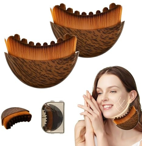 2 Stück Lymphdrainage Gesicht Weiche Lymphatische Gesichtsbürste Lymphatic Contour Face Brush zur Formung Gesicht Kinn Kieferpartie