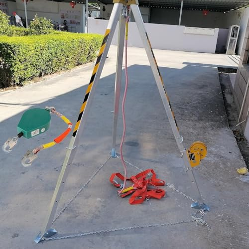 Kit de trípode de rescate portátil ajustable para espacios reducidos con protección contra caídas, mecanismo de autobloqueo para alcantarillado y operaciones de elevación de espacios estrechos