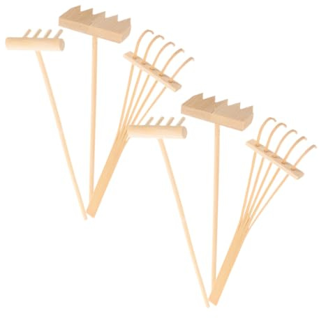 UPKOCH 6pièces Râteaux Miniatures Lot pour Bac à Sable Outils de Jardinage Bricolage