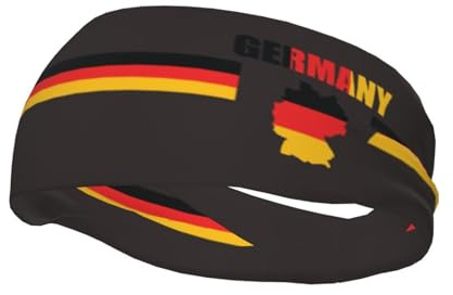 Schweißbänder für Deutschland, dehnbares Schweißband, deutsche Stirnbänder, Flagge, Sport-Stirnband für Damen und Herren