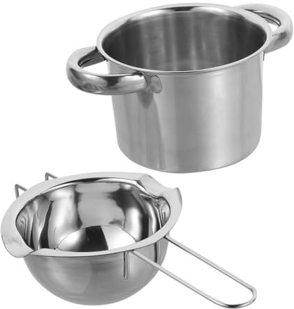 STOBAZA 600ml Stainless Steel Melting Chocolate Pot with Double Boiler Design, Sturdy and Easy to Clean Butter and Cheese Melting Pot for Chef's Kitchen Use