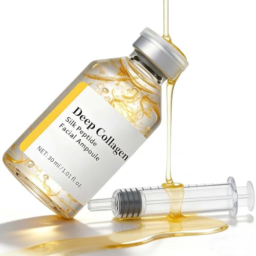 Silk Peptide Intensive Lifting Ampoule, Peptide Serum, Korean Skincare Anti Aging Serum for Tightening & Firming | Hydration Micro Infusion System For Face, 30ml Precision Syringe Applicator