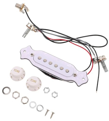 Tonabnehmer Akustikgitarre mit 6 Magnetpolen für Schallloch, Weiß | Kunststoff und Metall, Einfache Montage, Breite Frequenzabdeckung, für Akustische und Elektrische Gitarren