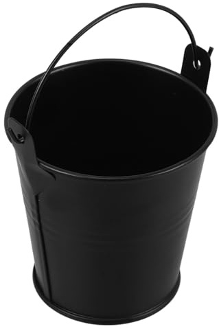 MAGICLULU Secchio per Grasso e Olio da Barbecue in Metallo Ferro Nero 7,7x7,5x5,6 Cm, Contenitore Compatto per Griglia da Esterno Raccoglitore di Gocce Anti-Fumo, Utensile Facile da Pulire