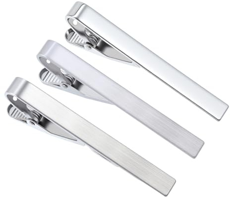 3er Set Krawattennadel Silber, Klassische Krawattennadel Edelstahl (Silber) | Fur Business, Hochzeit Und Alltag