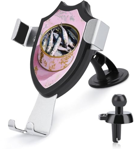 Jubonexis Tin Can of Tiny Sardines Car Phone Holder Mount Triangle Clip Base Air Vent Cell Phone Car Mount Automotive Accessories for 4-6 Inches Cell Smartphones