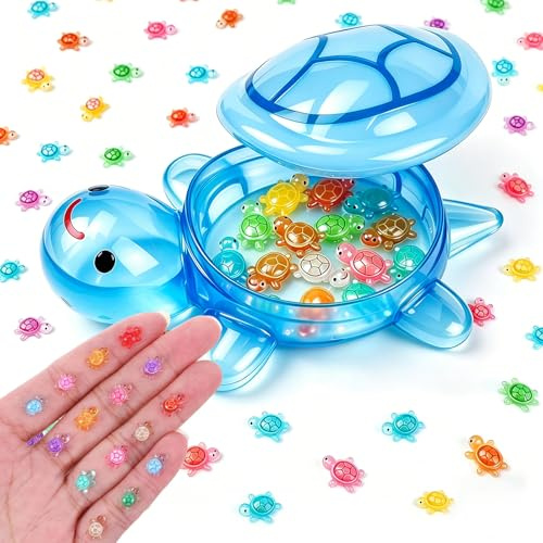 Galenecx 200 Pezzi Mini Tartarughe Luminose, Mini Figure Tartaruga in Resina, Statuette in Resina Luminosa al Buio, per Decorazione in Vaso da Giardino, Paesaggio, Fai da Te