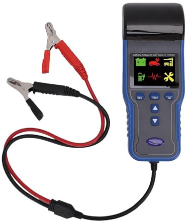 Yosoo Health Gear Autobatterietester, 12-V-24-V-Batterietester mit Drucker, ABS-Vierdrahttest 100 Bis 2000 CCA, LCD-Batterielastanalysator für Autos, LKWs, Motorräder, Boote