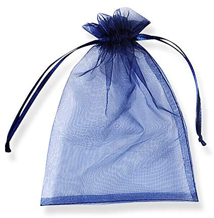 SXUUXB 100 Stück Organzabeutel 7x9cm(2.8x3.5 Zoll), Organza Geschenk Schmuck Beutel Wrap Drawstring Taschen für Hochzeits Bevorzugungs Geburtstagsfeier Festival Geschenk Dekoration (Navy Blau)