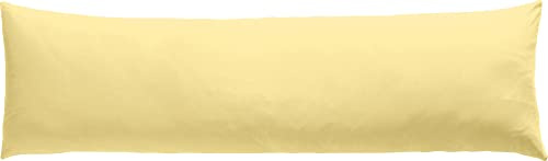 Erwin Müller Seitenschläferkissenbezug Single-Jersey Murnau - hellgelb Größe 40x140 - bügelfrei, strapazierstark, elastisch, mit Reißverschluss