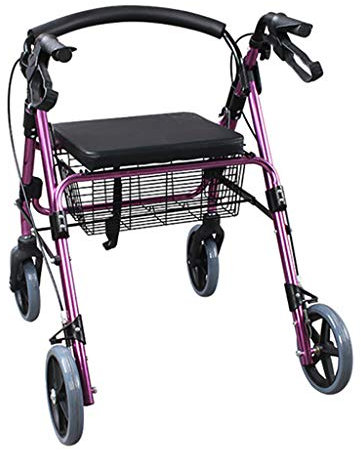 Lattice Gehgestell Standard-Gehhilfen, 4-Rad-Gehhilfe Mit Sitz, RüCkenlehne Und Aufbewahrungstasche Rollator-Gehhilfe FüR Senioren Stabiler Rahmen Aus Aluminiumlegierung