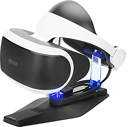 NiTHO VR Stand Compatible with PS VR, Display Stand for VR Headset Holder and Cable Management, with Ambient LED Light Effect (1x USB Charging Cable Included)