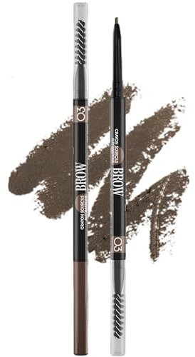 Vivienne Sabó Brow Arcade Eyebrow Pencil – Smudge-Proof Liner with Spoolie Brush, Micro Tip for Soft Definition and Natural-Looking Arches, Shade 03 Soft Brown, 0.035 oz