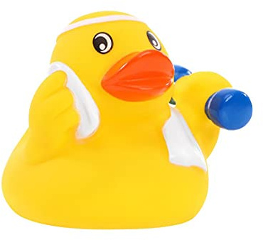 Schnabels Quietsche-Ente Fitness - Geschenk für Geburt Geburtstag Namenstag Kinder Baby Freund-in Mädchen Junge - Spielzeug Bade-Ente Badewanne Deko