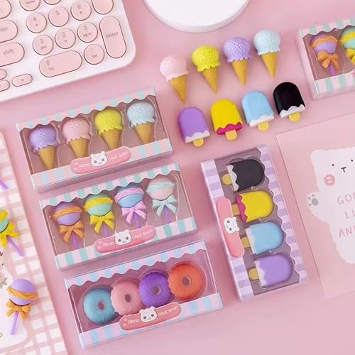 Neuheit Kreatives Radiergummi Kindergeburtstag Radierer Party bunte lustige Set für Kinder Geschenk als Geburtstagsgeschenk Studenten Belohnung Schule Klassenzimmer Party, 16 Stücke