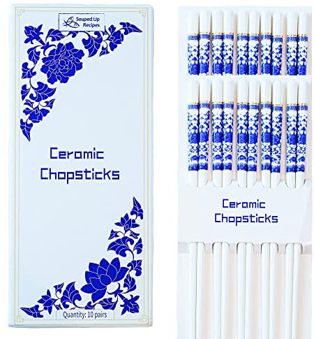 Buy It for Life Ceramic Chopsticks - Blue Peony Design
