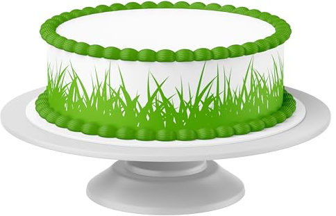 Tortenband Gras essbar- 4 Stück á 24cm x 5cm passend für Torten bis 30 cm zum mitessen - kreative Dekoration für Torten