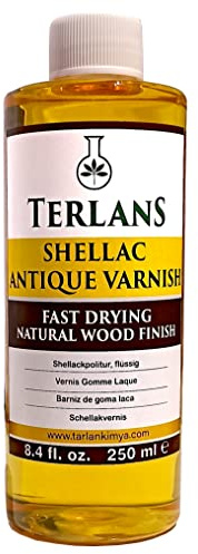 Terlans Shellac Liquid Blonde 8.4 fl oz (250 ml) Antique Varnish for Musical Instruments and furnitures