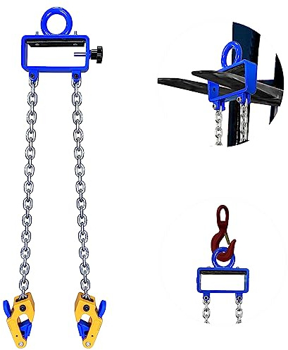 FITHOIST Updated Chain Drum Lifter | 1 ton(2200 lbs) Capacity Vertical Drum Lifter Chain Sling | Carbon Steel Hook with Built-in Spring | Fit for 30-55 Gallon Barrel
