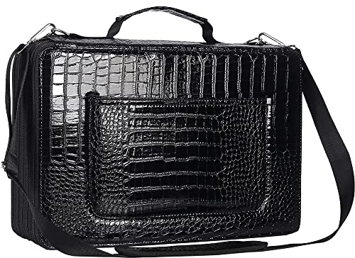 Shulaner Federmappe für 500 stifte oder 340 Farbgelstifte mit 5 Reißverschluss Verschluss, große Kapazität PU-Leder Federmäppchen Bleistifte Halter Case Mäppchen 500 - Schwarz, Groß Fächern