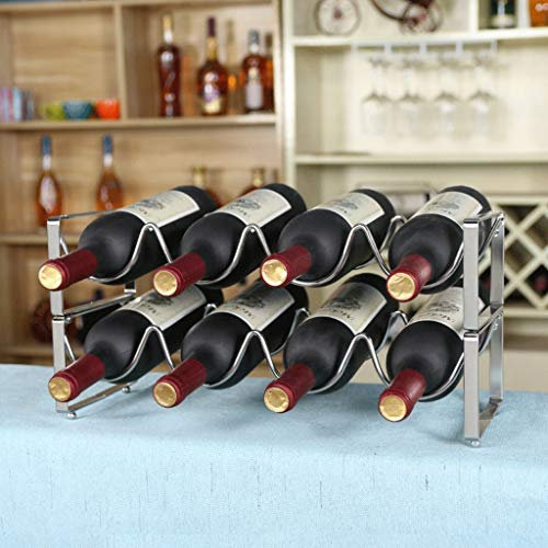 Flaschenregal, Weinregal, freistehendes Weinregal, stapelbares Weintür-Lagerregal, Weinschrank aus Edelstahl (43 x 17 x 21 cm)