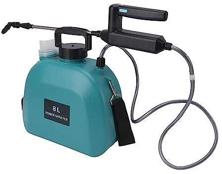 FECAMOS Electric Sprayer, Easy to Use 8L 2000mAh Non-Slip Handle Battery Powered Garden Sprayer with Shoulder Strap for Home Use (Green)