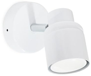 ValueLights | Single Spotlight Adjustable GU10 Wall Light/Ceiling Light IP44 Rated Bathroom Lamp Spot Light - White | Bathroom, Home Décor & Improvement Essential | Included LED Bulb