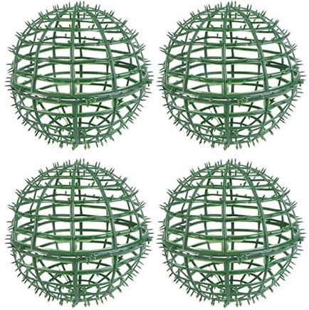 MAGICLULU Boxwood Topiary Ball Frame 7.87 in Round Floral Frame Sphere Diy Topiary Ball for Flower Arrangement Shelf Wedding Garden Nursery Decor 4 Pack