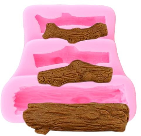 XMOLDNMS Moules en silicone en forme de tronc d'arbre pour décoration de gâteau, décoration de cupcakes, chocolat, bonbons, argile polymère