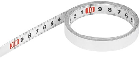 PATIKIL Adhesive Ruler, 9.8ft Steel Self-Adhesive Measuring Tape, Right to Left, Workbench Ruler, White, Carbon Steel with Baking Paint Treatment