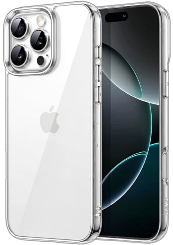 JETech Hülle für iPhone 16 Pro, Anti-Vergilbung, Durchsichtig | Stoßschutz, Kratzfeste Harte PC-Rückseite, Robuster Transparenter TPU-Rahmen