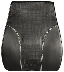 Lendenkissen Auto 1 PC Auto Lendenkissen PU Leder Memory Foam Rückenstützkissen Low Back Pain Driving Long Time Taille Kissen Auto Lendenwirbelstützkissen(Black)