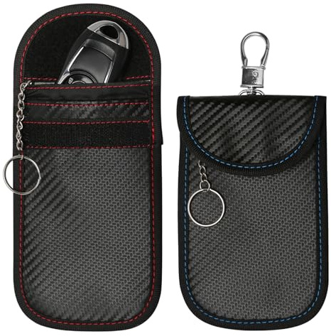 Faraday Pouch for Car Keys 2 Pack - Car Key Signal Blocker Pouch, Signal Blocking RFID Blocker Bag | Keyless Entry Car Keys Case | Anti-Theft Keyless Entry Protection