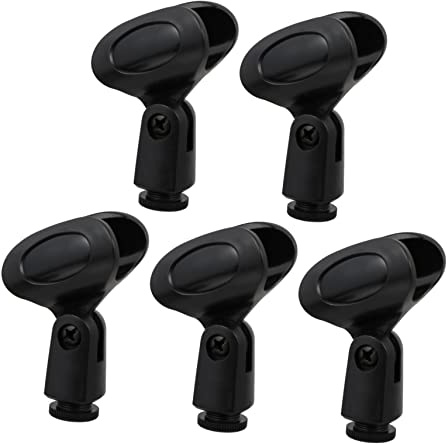 VICASKY Mikrofonhalter Clip Mikrofonklemme Mikrofonhalter für Gewinde Mikrofonclip Mikrofonstativklemme Mikrofonhalterungsklemme Schwarz