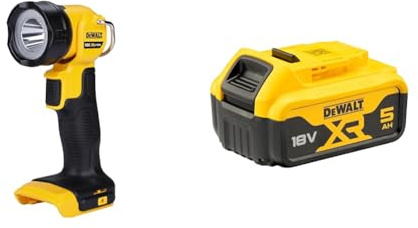 Dewalt DCL040-XJ 18V XR Lithium-Ion Body Only Cordless Torch, Black/Yellow, 15.0 cm*32.0 cm*22.0 cm Battery