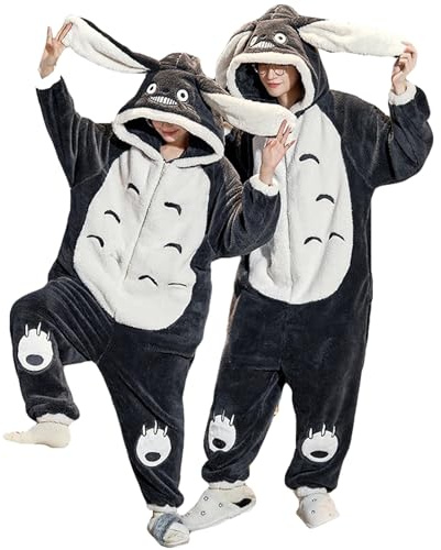 HULG Combinaison Adulte, Costume d'animal, Unisexe, en Peluche, Pyjama Cosplay d'halloween, Vêtements De Nuit Une Pièce pour Fête (Men,3XL)