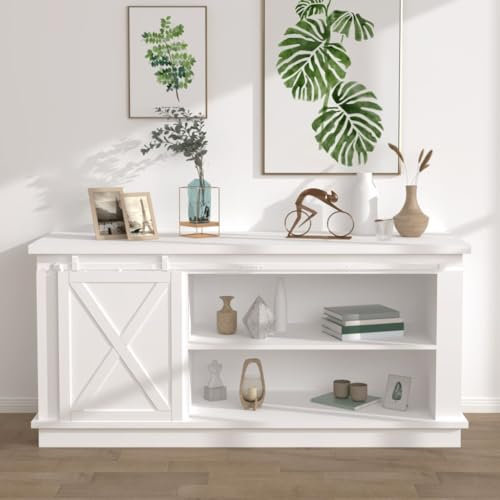 Brokky Kit Mini Anta Scorrevole in Acciaio al Carbonio Bianco 200 cm-Binario per Porta Scorrevole Kit,Mini Accessori per Porta Singola Scorrevoli,Adatto per Armadio Porta TV,Finestra